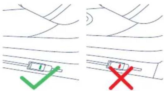 Diagram showing two scenarios of vehicle collision with checkmark and cross symbols indicating failure or failure.
