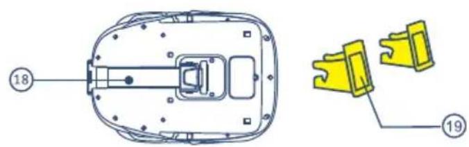 Technical diagram showing a mechanical assembly with numbered components and labeled parts