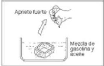 Apriete fuerte Mezcla de gasolina y aceite