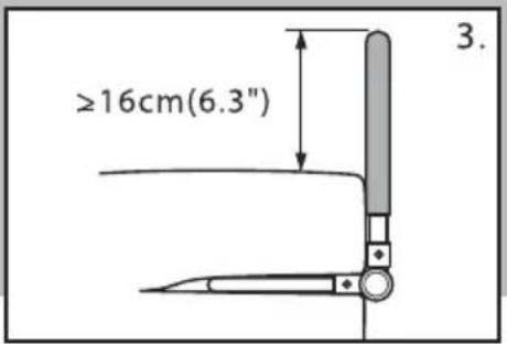 ≥16cm(6.3") 3.
