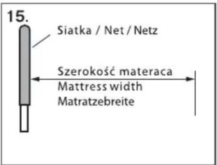 15. Siatka / Net / Netz Szerokość materaca Mattress width Matratzebreite