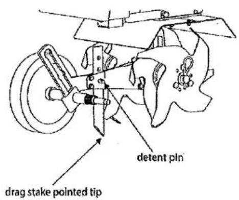 drag stake pointed tip detent pin