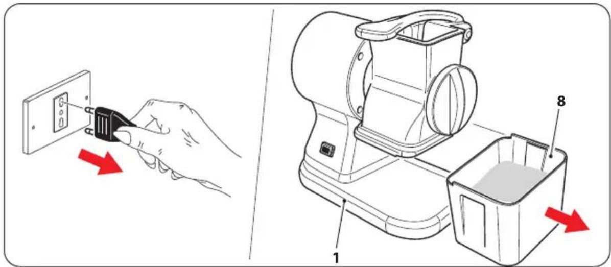 Diagram illustrating the installation of a wall-mounted device with labeled parts and red arrows indicating process flow.