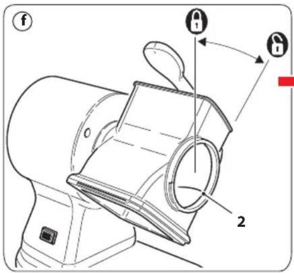 Technical diagram of a mechanical device with labeled parts and directional arrows indicating movement or assembly.