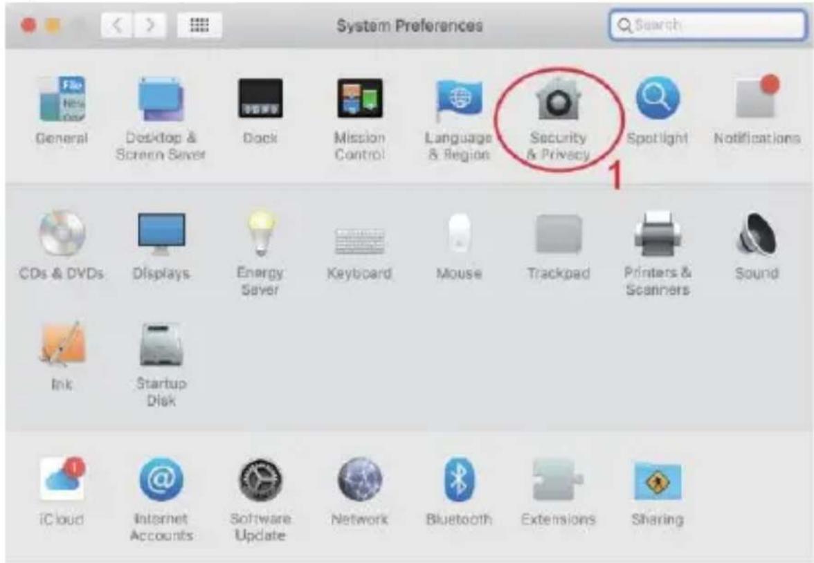 System Preferences Search General Desktop & Screen Server Dock Mission Control Language & Region Security & Privacy Spotlight Notifications CDs & DVDs Displays Energy Saver Keyboard Mouse Trackpad Printers & Scanners Sound Ink Startup Disk iCloud Internet Accounts Software Update Network Bluetooth Extensions Sharing