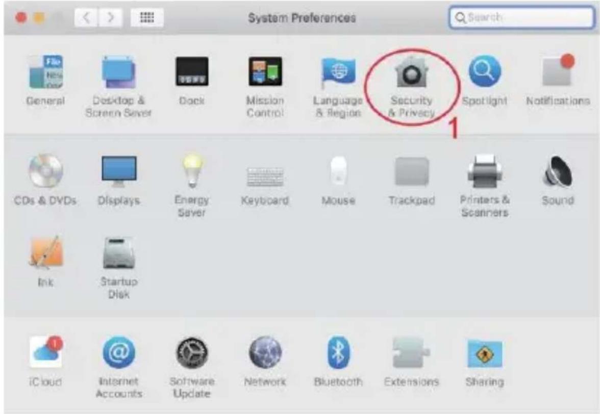 System Preferences Search General Desktop & Screen Server Dock Mission Control Language & Region Security & Privacy Spotlight Notifications CDs & DVDs Displays Energy Saver Keyboard Mouse Trackpad Printers & Scanners Sound Ink Startup Disk iCloud Internet Accounts Software Update Network Bluetooth Extensions Sharing