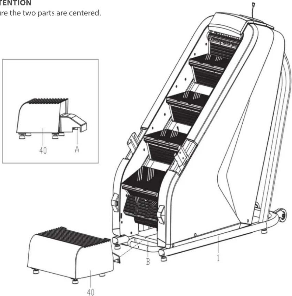 ENTION re the two parts are centered. 40 A B 1 40