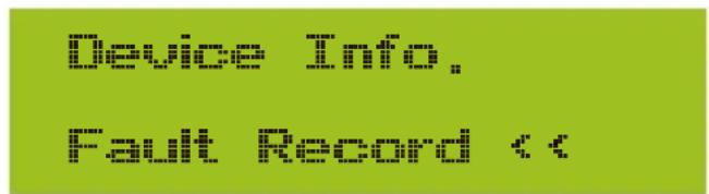 Device Info. Fault Record <<