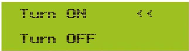 TURN ON TURN OFF