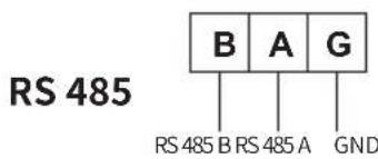 RS 485 B A G RS 485 B RS 485 A GND