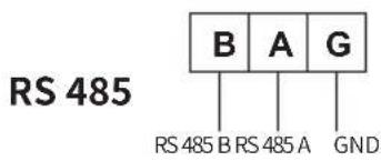 RS 485 B A G RS 485 B RS 485 A GND