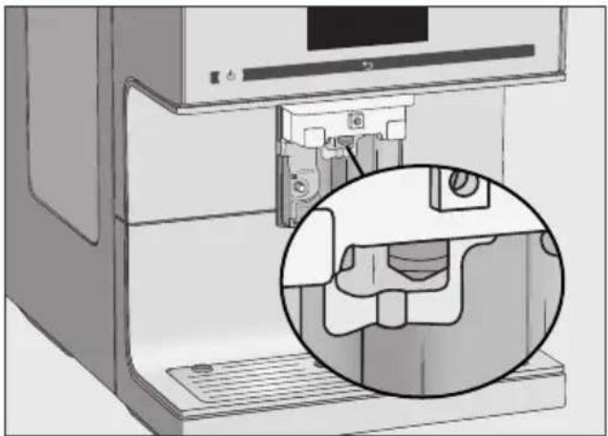 Diagram of a computer monitor with an inset close-up showing internal components (no text or symbols)