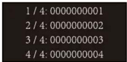 1 / 4: 0000000001 2 / 4: 0000000002 3 / 4: 0000000003 4 / 4: 0000000004