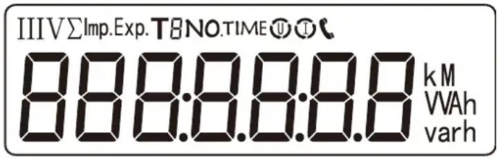 IIIIVΣImp.Exp.T8NO.TIME⑩⑪ 888:88:8.8 kM VVAh varh