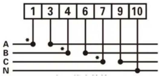 1 3 4 6 7 9 10 A * B * C * N