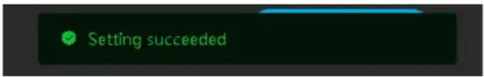 Setting succeeded