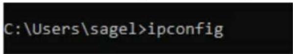 C:\Users\sagel>ipconfig