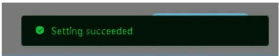 Setting succeeded