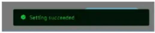 Setting succeeded