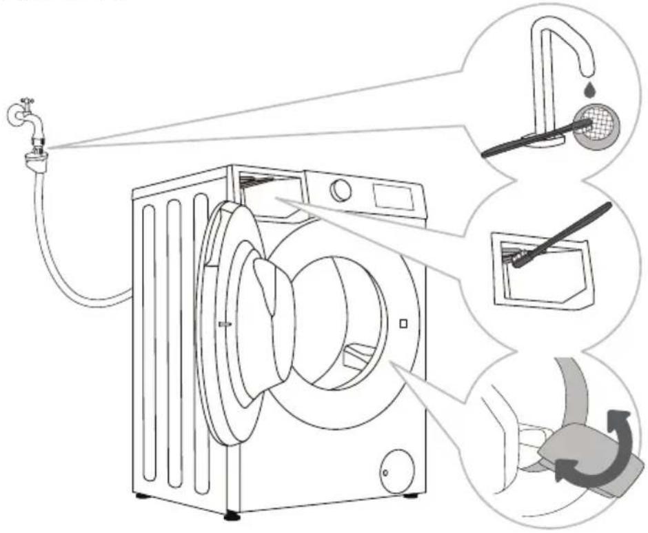 GORENJE WNGPI61SBS - ČIŠTĚNÍ PŘÍVODNÍ HADICE, POUZDRA PŘIHRÁDKY NA PRACÍ PROSTŘEDKY A PRYŽOVÉHO TĚSNĚNÍ DVÍŘEK - 1