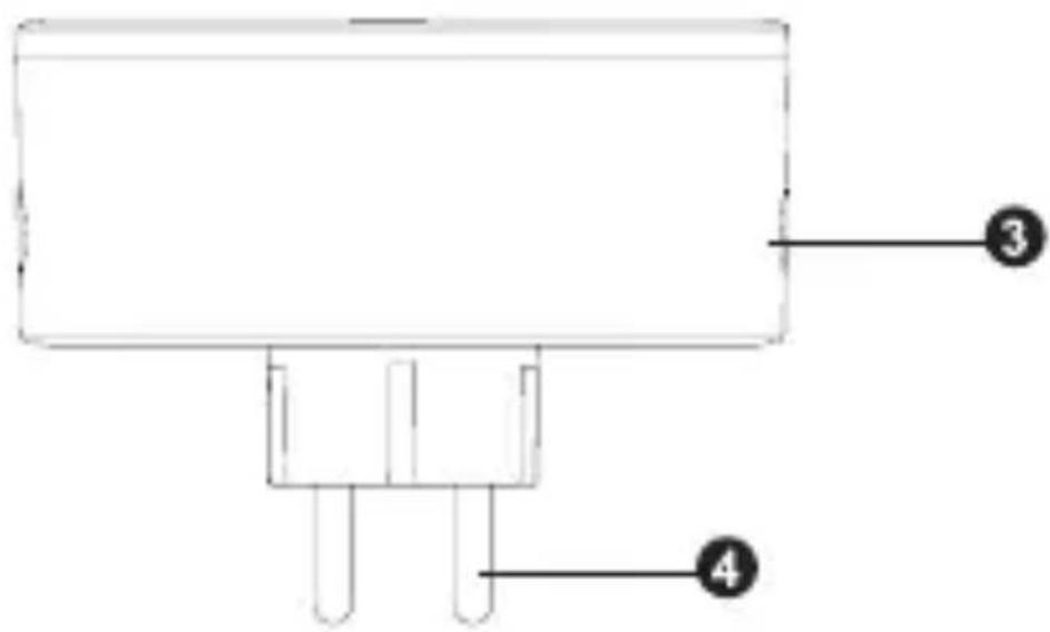 Technical diagram of a component with numbered parts labeled 3 and 4