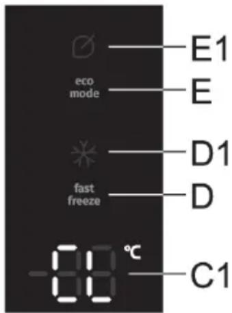 eco mode E1 E D1 fast freeze D -80 °C C1