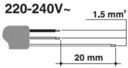220-240V~ 1.5 mm² 20 mm