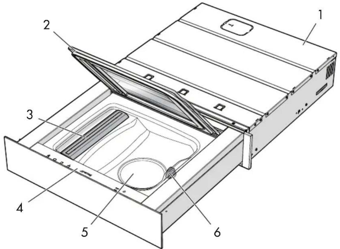 Technical diagram of a computer drive with numbered components for identification