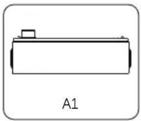Simple line drawing of a rectangular object with a small protrusion and label A1 below (no text or symbols on the object itself)