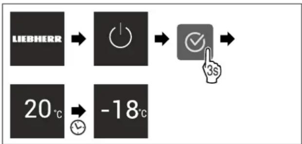 LIEBHERR GN 42Vd24 - Zapněte spotřebič přes displej Touch: - 1