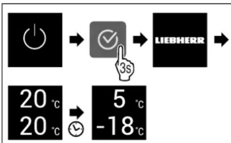 LIEBHERR IKGS 51Vd02 - Zapnutí spotřebiče - 1