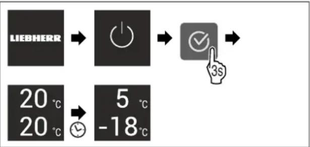 LIEBHERR KGNsd 57Vc03 - Zapněte spotřebič přes displej Touch: - 1