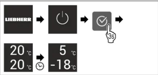 LIEBHERR KGNsdc 2063 - Zapněte spotřebič přes displej Touch: - 1