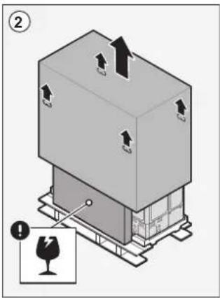 Diagram of a 3D printer or printer with labeled components and directional arrows, including a wine glass icon.