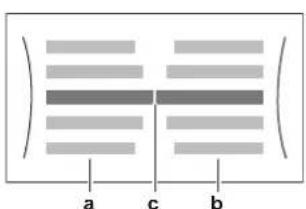 a c b