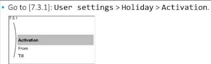 DAIKIN ERLA16DAW1 - To configure the holiday - 1