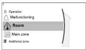 Operation Malfunctioning Room Main zone Additional zone