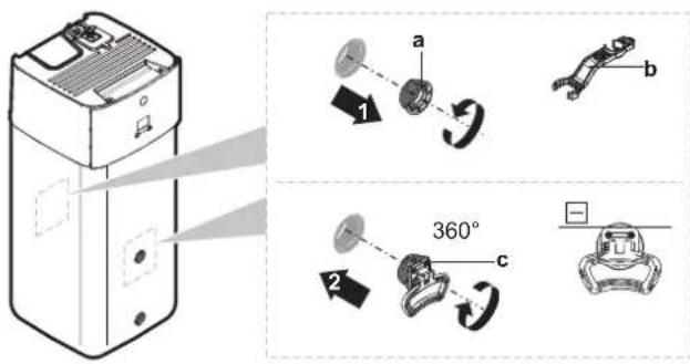 Diagram illustrating camera lens assembly with labeled parts and 360° angle annotation