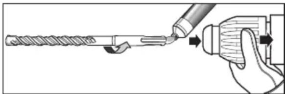Tryton TMM1050K - ■ Installation of the SDS-plus working tool - 1