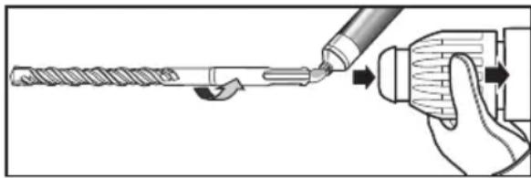 Tryton TMM1050K - ■ Darbo jrankio SDS-plus tvirtinimas - 1