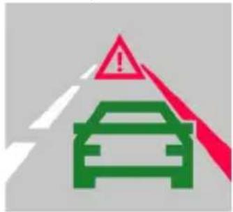 Warning sign with car icon and red triangular warning triangle, indicating hazard or caution
