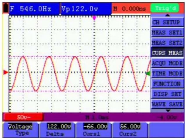 Owon HDS3101M-N - Setting the cursor measurement in normal mode - 3