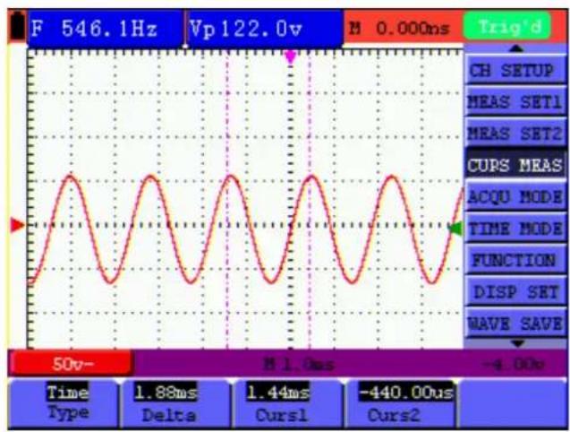 Owon HDS3101M-N - Setting the cursor measurement in normal mode - 7