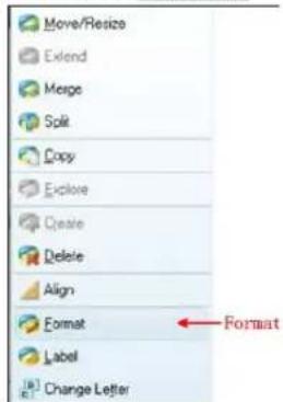 Move/Resize Extend Msgs Split Copy Explore Queale Delete Align Format Label Change Letter Format