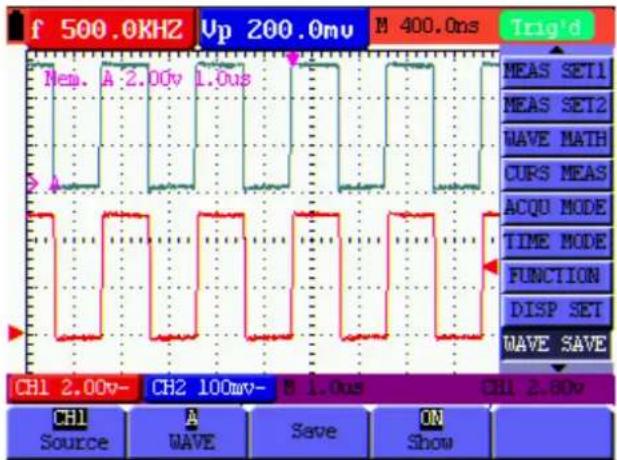 Owon SDS5032E-V - Waveform Saving Setups in normal mode - 1