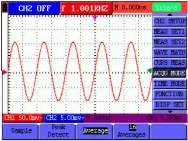 Owon SDS5032E-V - Using Average for Smoothing Waveforms - 1