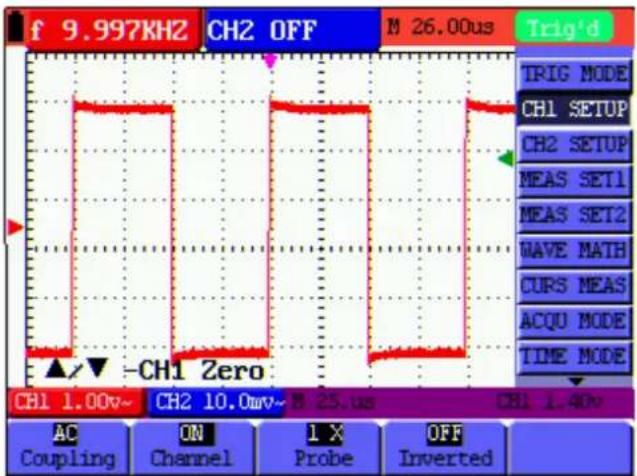 Owon SDS5032E-V - Selecting AC-coupling - 1