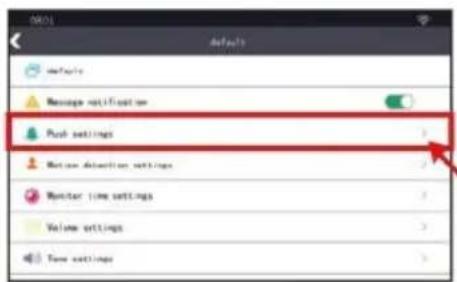 Push settings Update Detection settings Monitor time settings Value settings Time settings