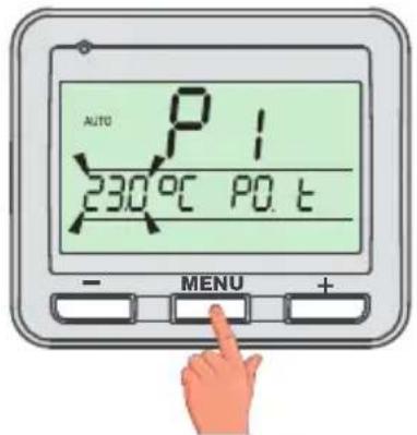 AUTO P 230°C P0.1 - MENU +