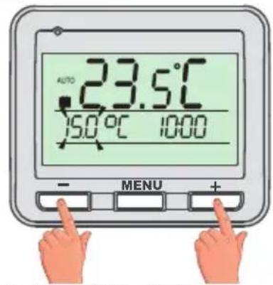 AUTO 23.5°C 15.0°C 10:00 - MENU +